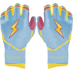 Coach RAC Creator Series Long Cuff Batting Gloves - Baby Blue/Yellow