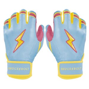 Coach RAC Creator Series Short Cuff Batting Gloves - Baby Blue/Yellow