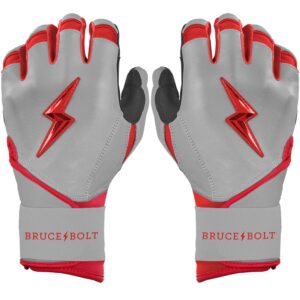 Grey Series Long Cuff Batting Gloves - Red