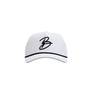"Flying B" Pre-Curved Golf Rope Hat - White