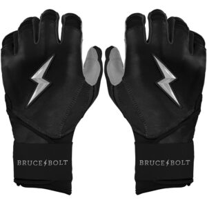 Chrome Series Long Cuff Batting Gloves - Black