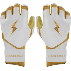 Gold Series Long Cuff Batting Gloves - White/Gold